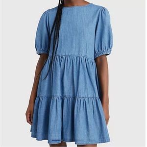 Tommy Hilfiger Denim Chambray Tiered Dress